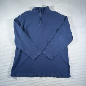Chaps Men’s LT Large Tall Blue Fleece Quarter Zip Pullover Long Sleeve